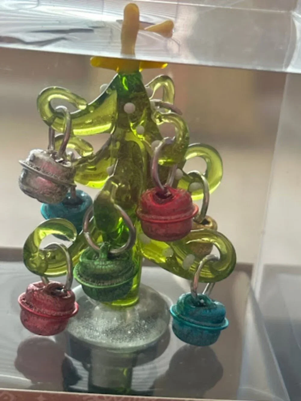 Art Glass Christmas Tree Bottle Stopper NWT